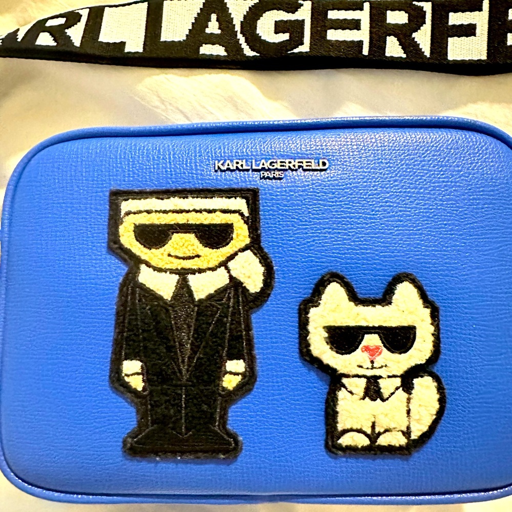 ❤️Karl Lagerfeld Cobalt Blue Maybelle Crossbody Designer Handbag